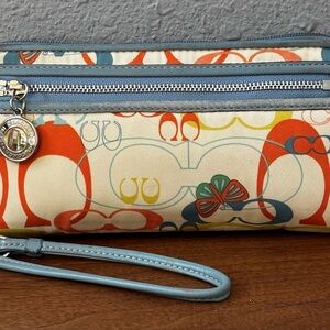 Coach Y2K Optic Butterfly Zip Around Wristlet